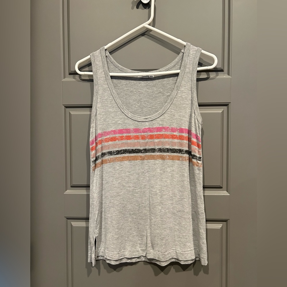 Allison Joy gray tank top with stripes